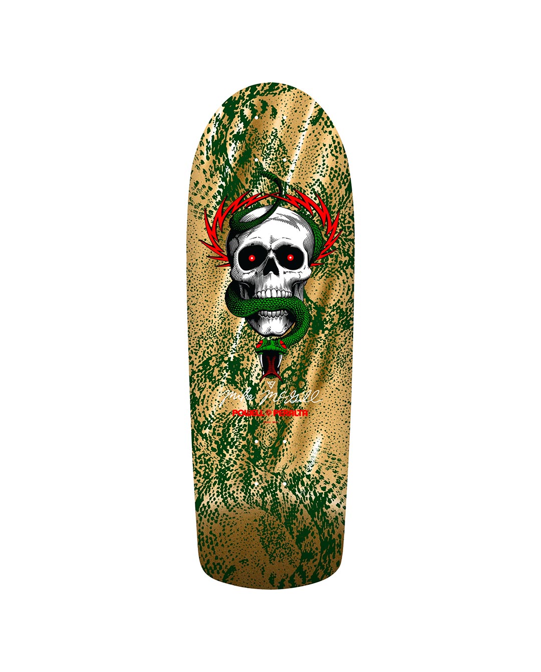 Powell Peralta Mike McGill Skull & Snake Deck – Green/Gold Foil – 10" - Powell Peralta - The Boardroom NZ
