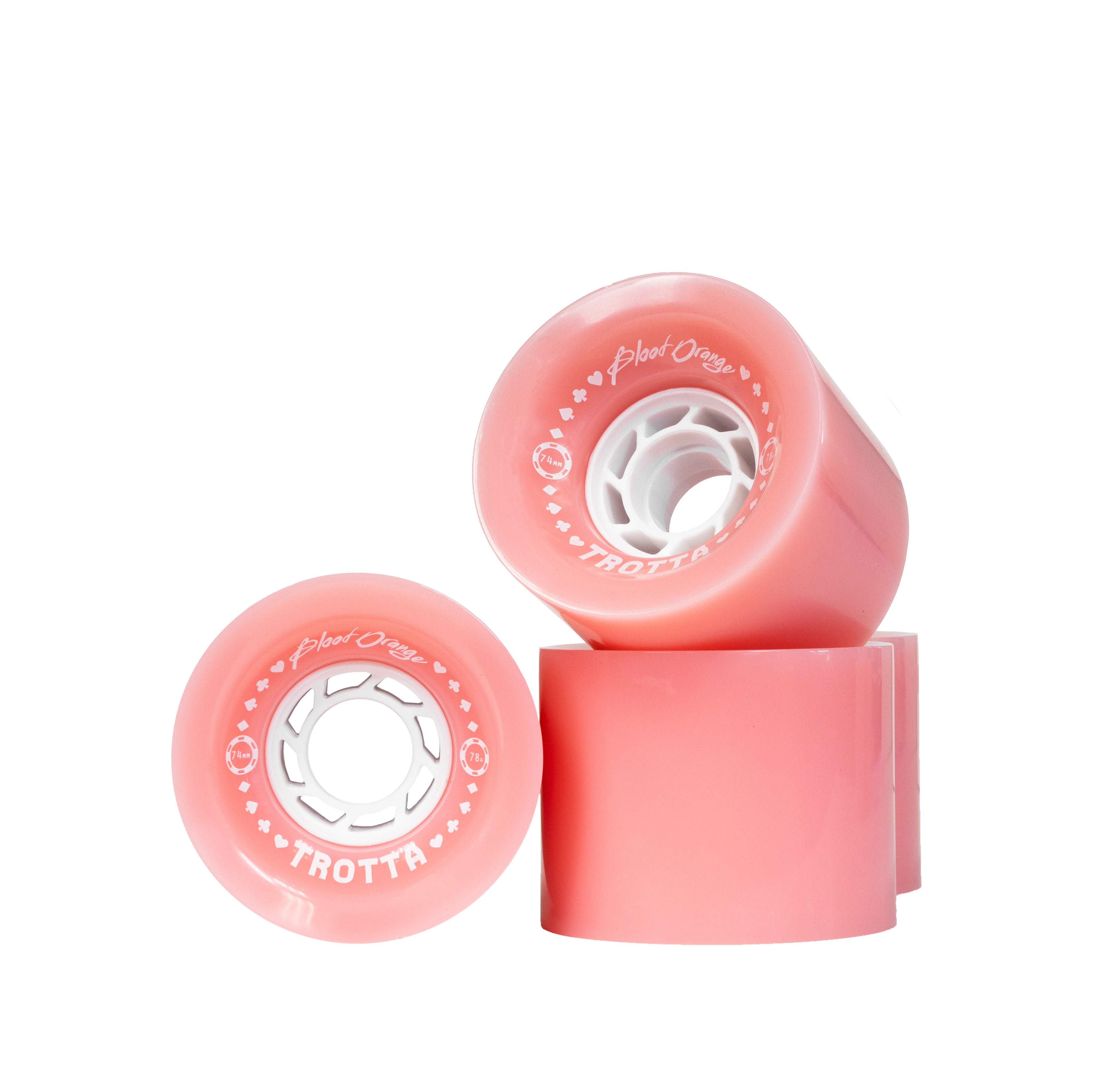 Blood Orange Trotta Pro Series 74mm 78a Longboard Wheels - Blood Orange - The Boardroom NZ