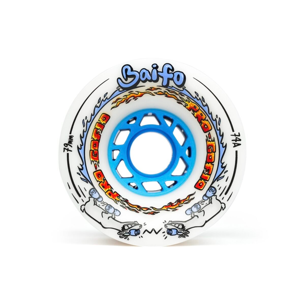 Baifo Pro-Gofio White 74A 79mm downhill longboard wheel