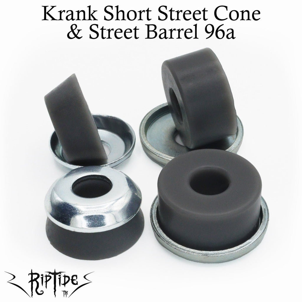 RipTide KranK Short Street Cone & Street Barrel Bushings (4 - Pack W/ Washers) - The Boardroom Downhill Limited