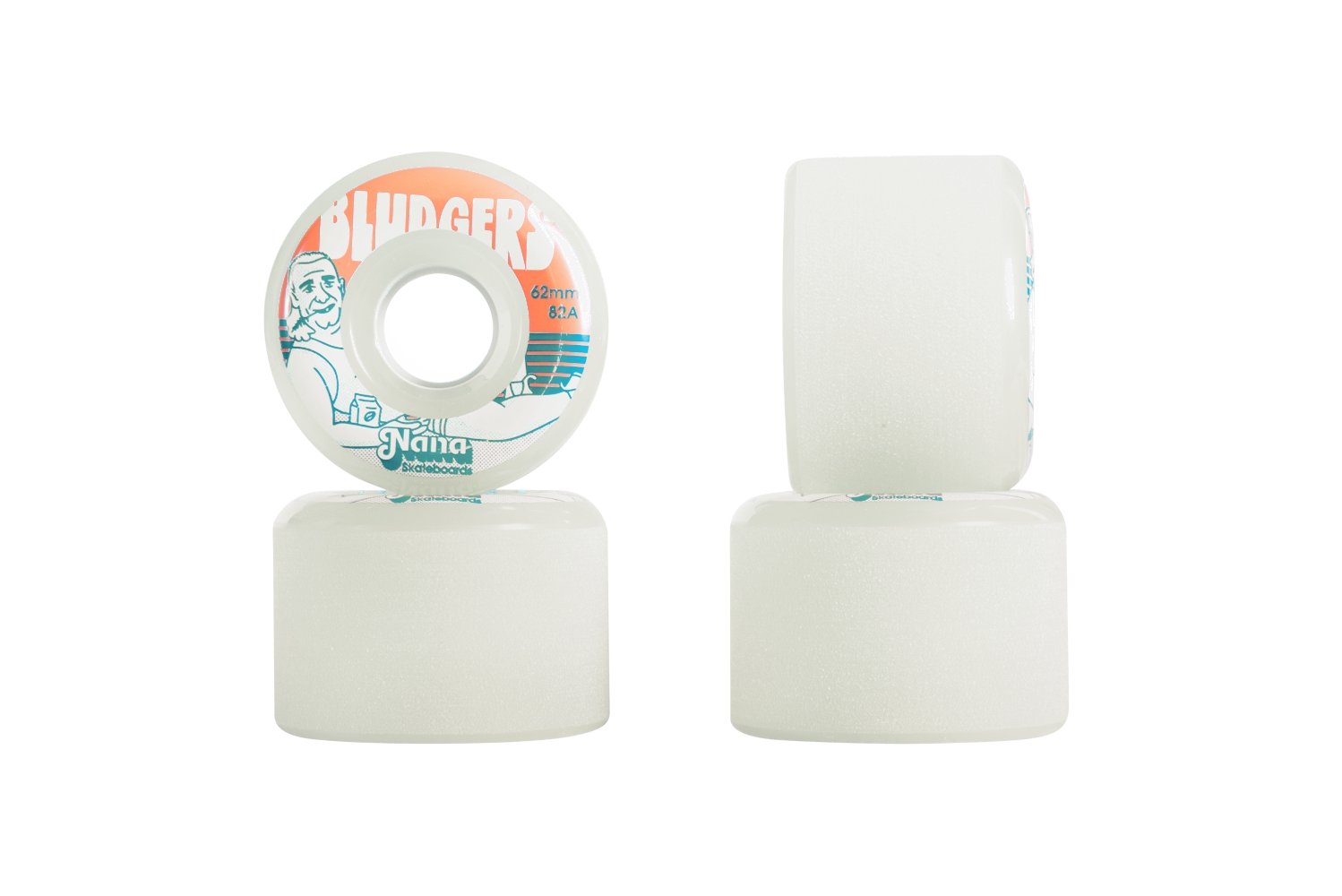 Nana Skateboard Wheels Bludgers 62mm 82a Cool Grey - The Boardroom Downhill Limited