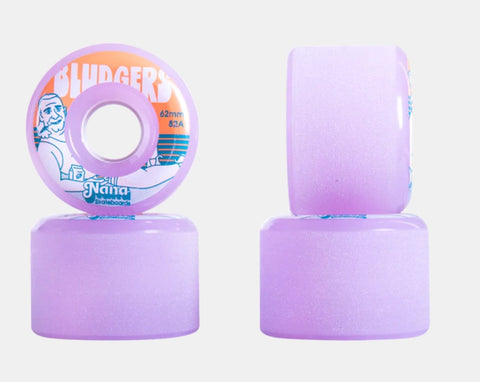 Nana Skateboard Wheels Bludgers 62mm 82a Lavender Rinse - The Boardroom Downhill Limited